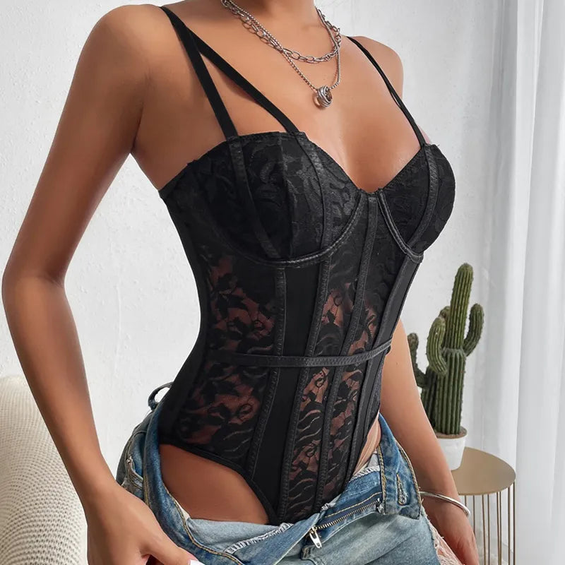 Sabrina | Broderad korsett Bodysuit